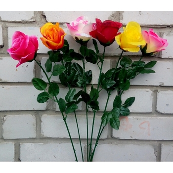 Искусственные цветы Роза одиночная под натуралку 70 см ю-247