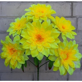 Искусственные цветы Георгина атлас огромная 6 голов 60 см ю-96143-6