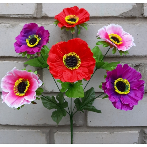 Искусственные цветы Букет мака атласного цветного 36 см ю-39а001