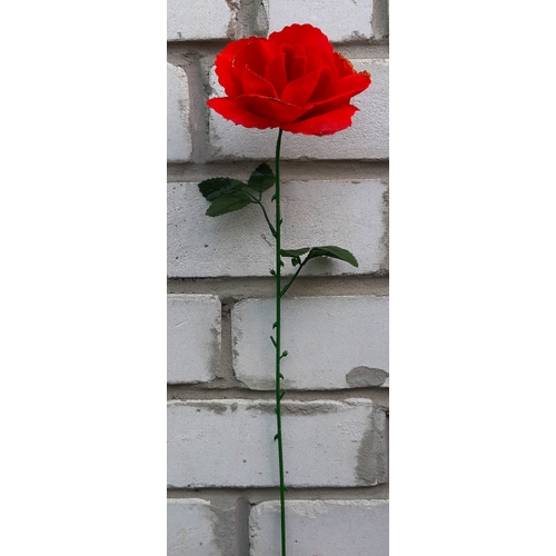 Искусственные цветы Роза бархатная красная в золоте 55 см ю-РТ 020