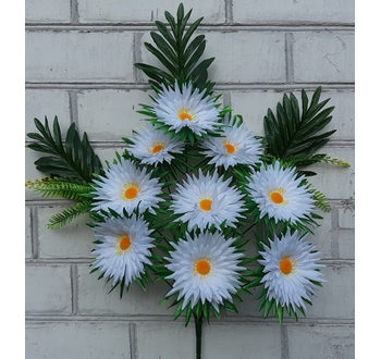 Искусственные цветы Ромашка белая односторонняя 9 голов 60 см ю-3647