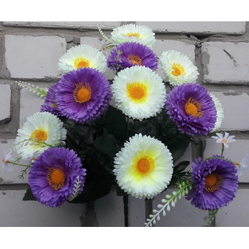 Искусственные цветы Маргаритка цветная огромная ю-2338