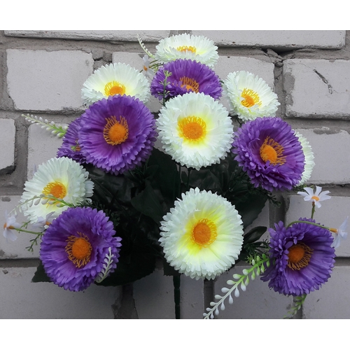 Искусственные цветы Маргаритка цветная огромная ю-2338