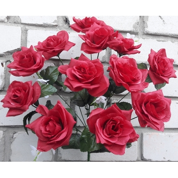 Искусственные цветы Роза раскрытая 12 голов 50 см ю-88к742
